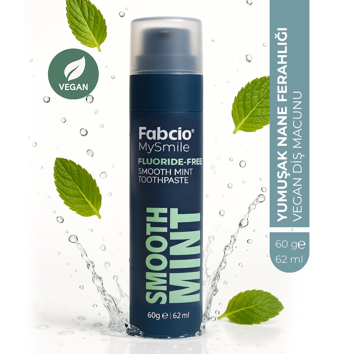 Fabcio MySmile Florürsüz Vegan Diş Macunu – Yumuşak Nane Ferahlığı