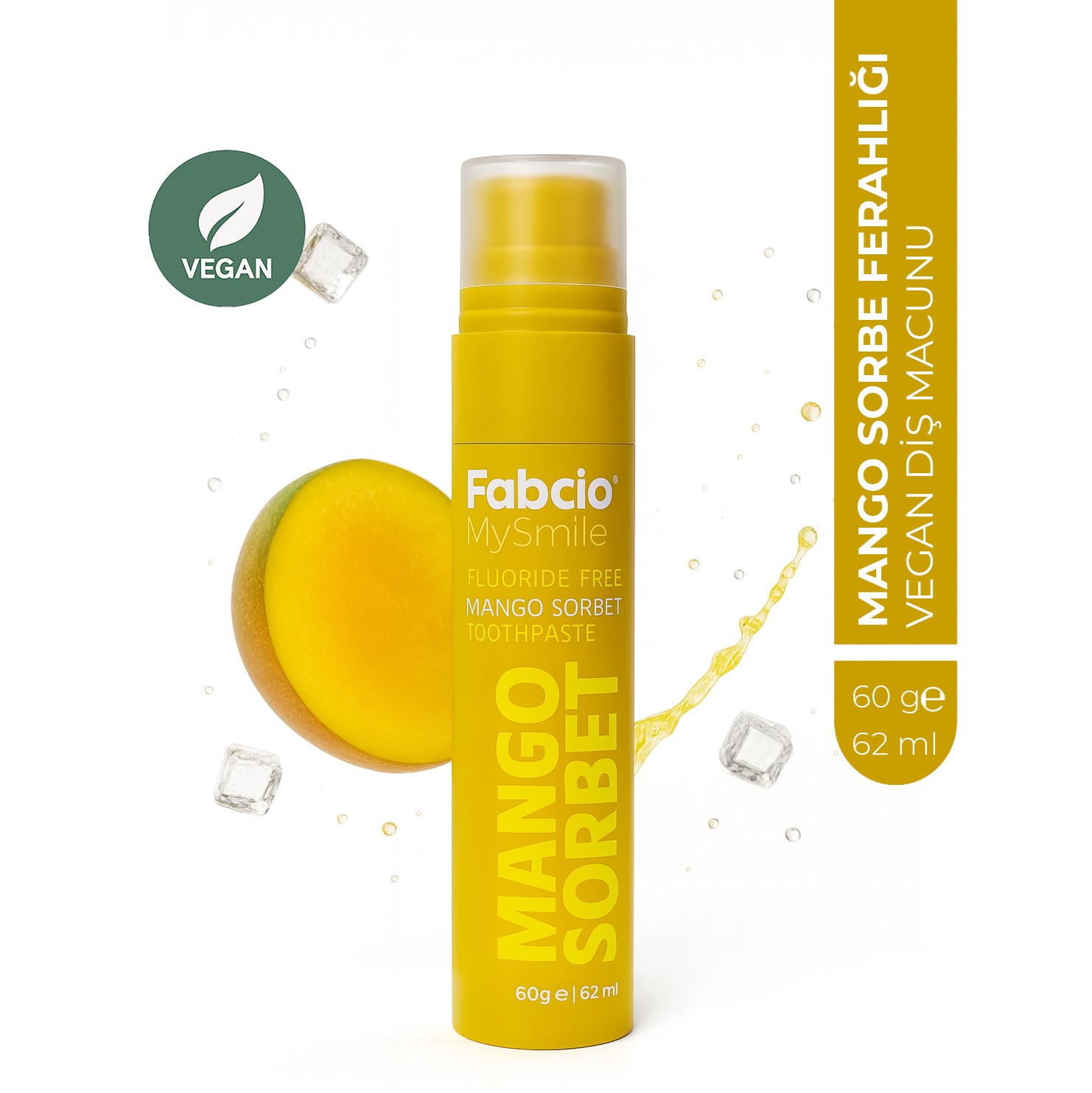 Fabcio MySmile Florürsüz Vegan Diş Macunu – Mango Sorbe Ferahlığı