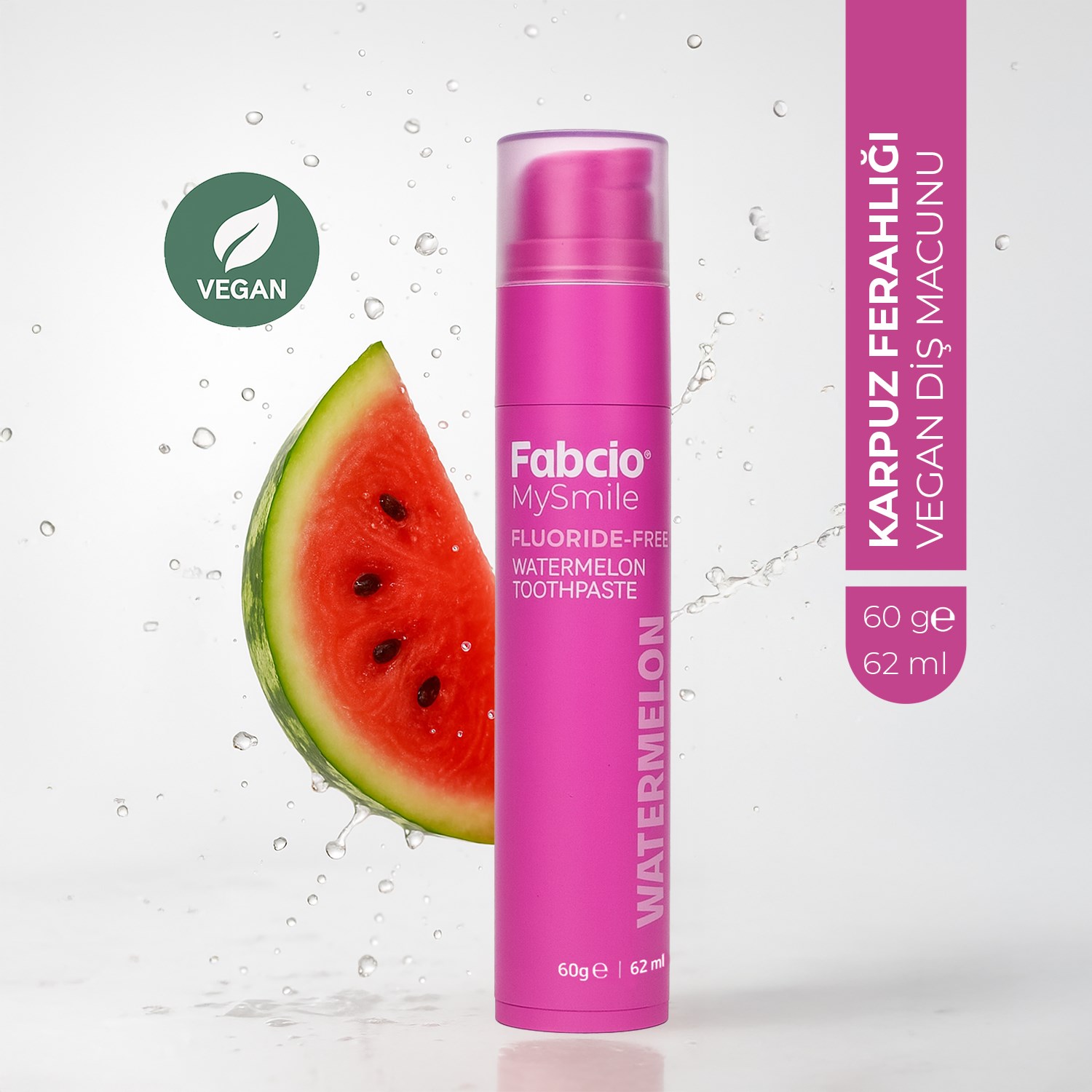Fabcio MySmile Florürsüz Vegan Diş Macunu – Karpuz Ferahlığı