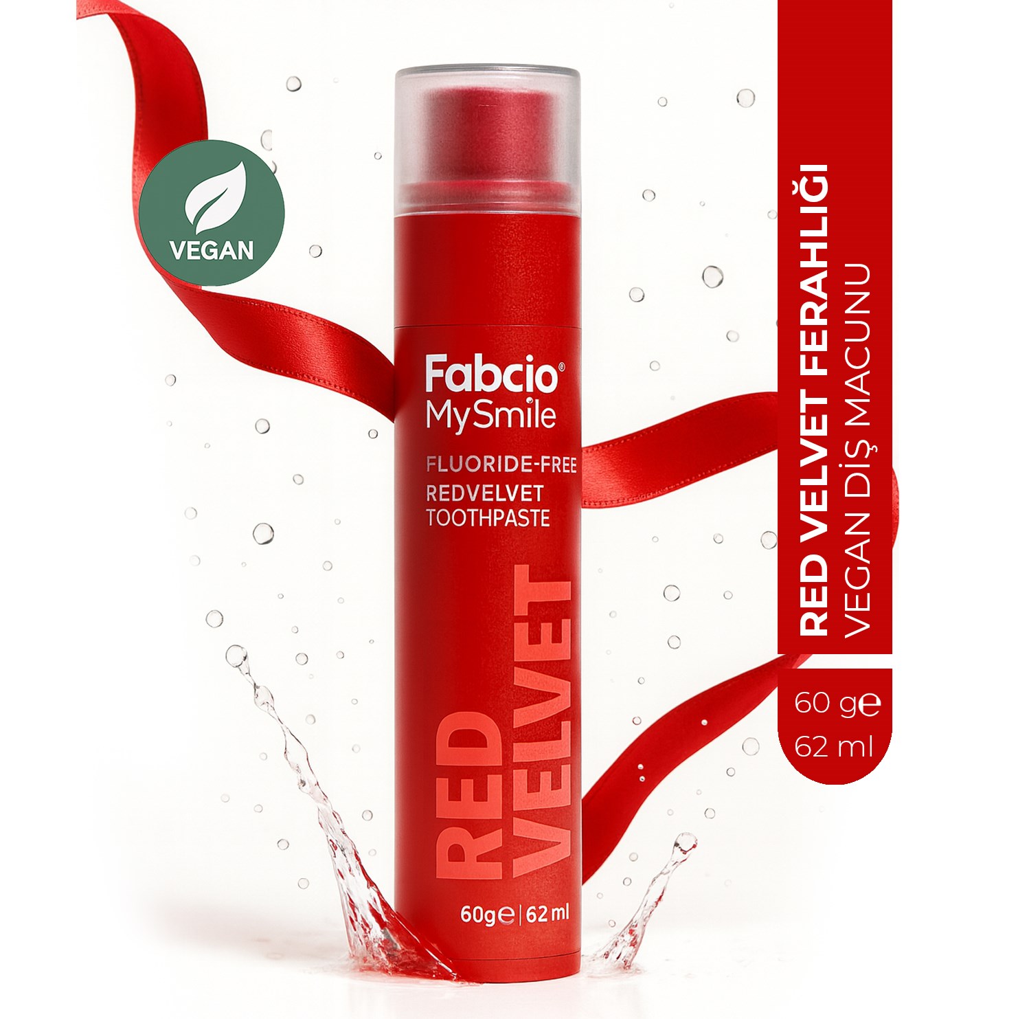 Fabcio MySmile Florürsüz Vegan Diş Macunu – Red Velvet Ferahlığı