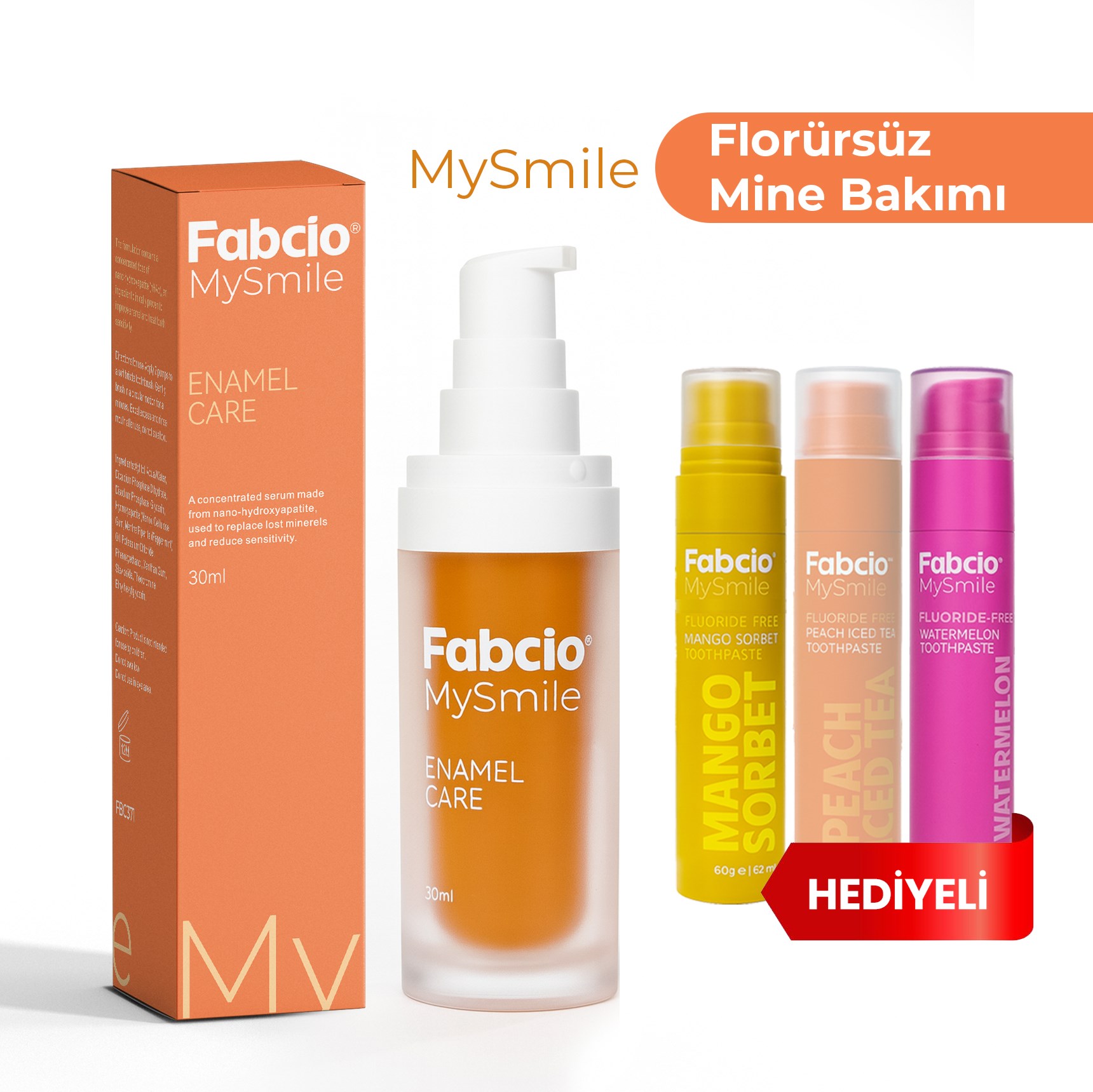 Fabcio MySmile Diş Minesi Bakım Serum + 3 adet Diş Macunu